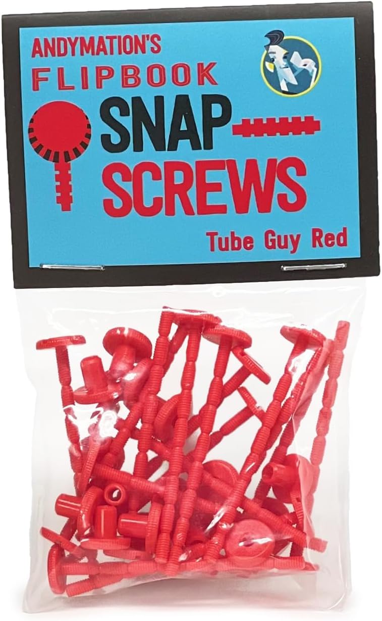 ANDYMATION Snap Screws Red for Binding Animated flipbooks Together - Image 1